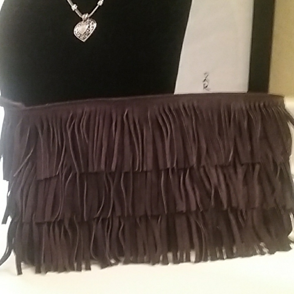 Brown Suede Clutch
